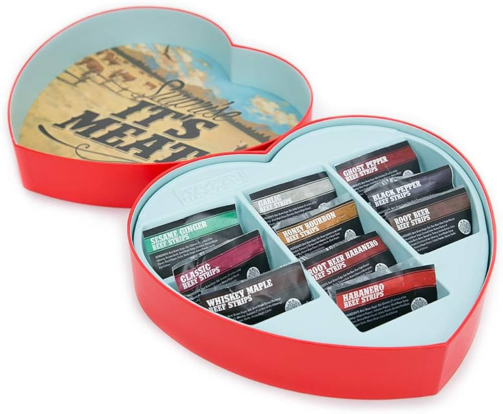 Jerky Heart – Includes 10 Delicious Beef Jerky Snacks With Flavors Like Whiskey Maple and Honey... | Amazon (US)