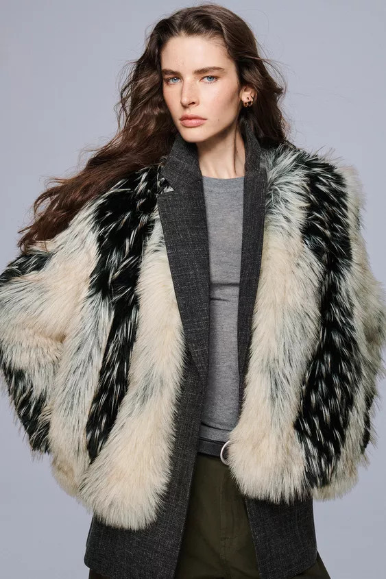 FAUX FUR SHORT COAT ZW COLLECTION | Zara US