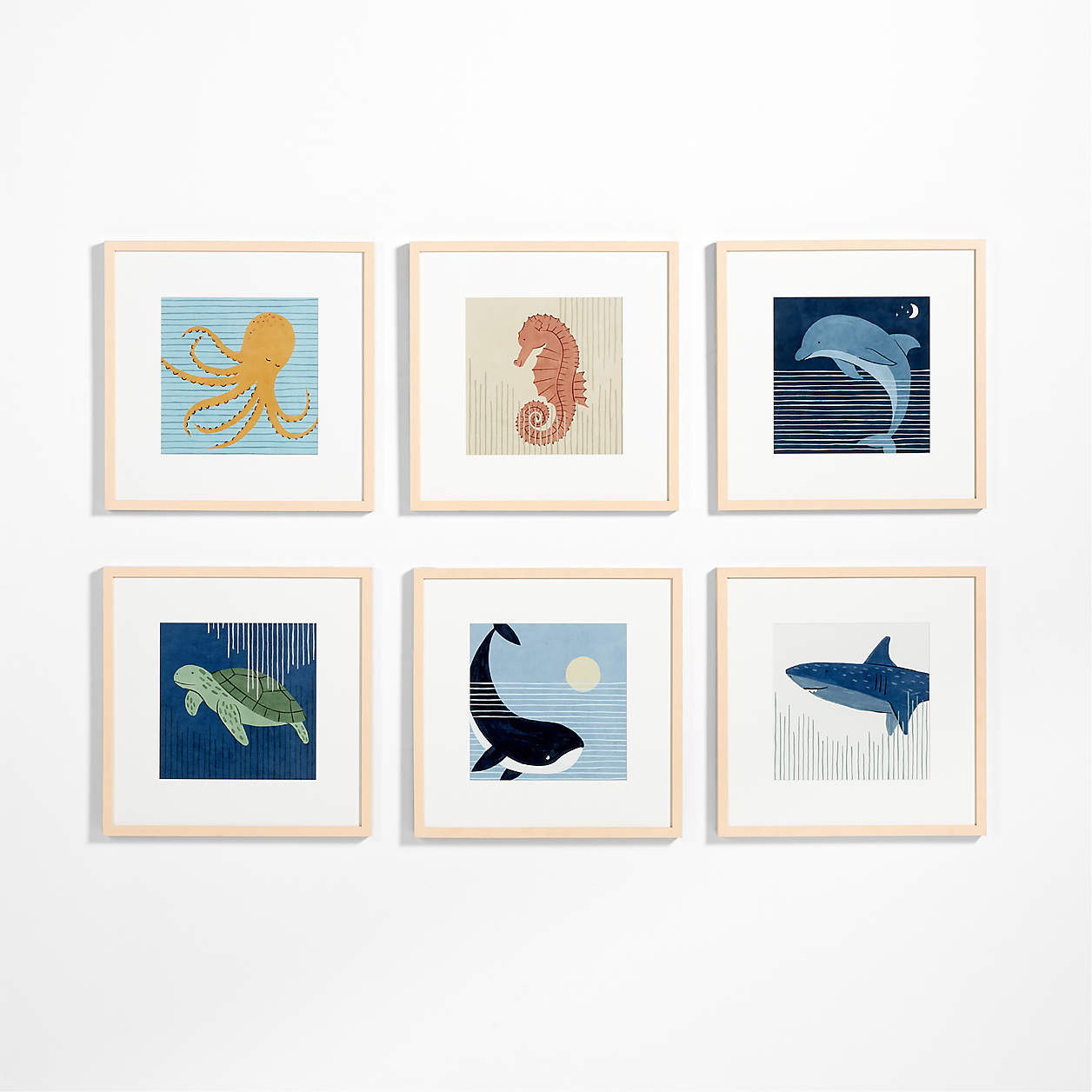 Dolphin Framed Wall Art Print + Reviews | Crate & Kids | Crate & Barrel