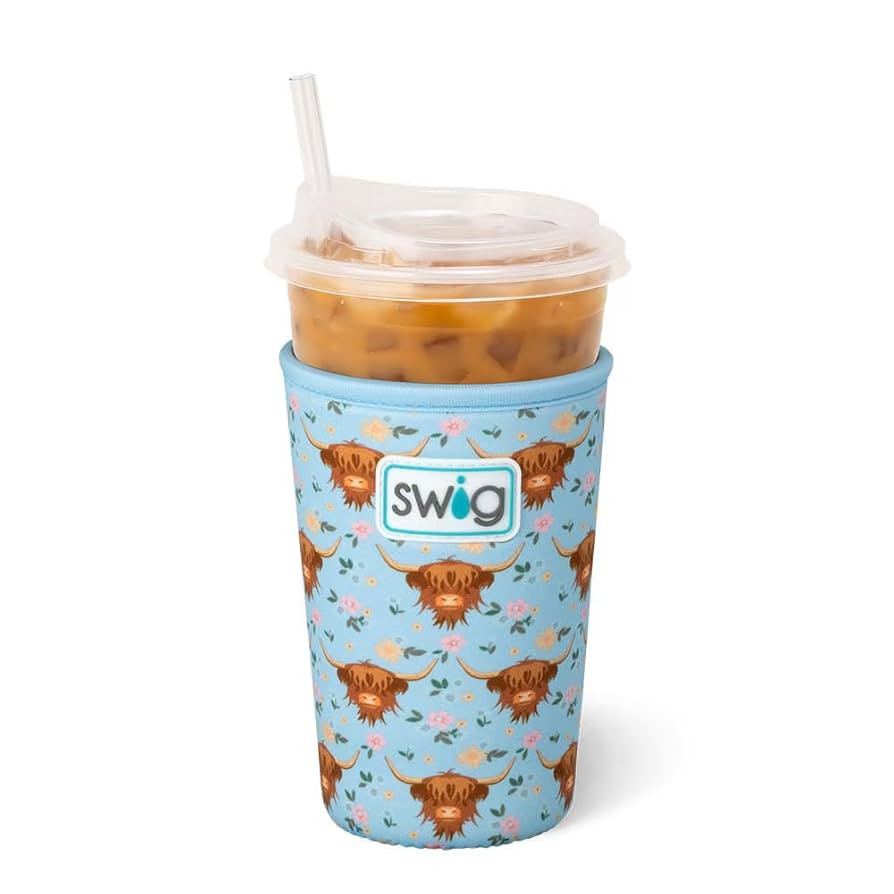 Swig Life Medium Iced Cup Coolie, Standard 22oz Iced Coffee Cup Insulator Sleeve with Handle, Neo... | Amazon (US)