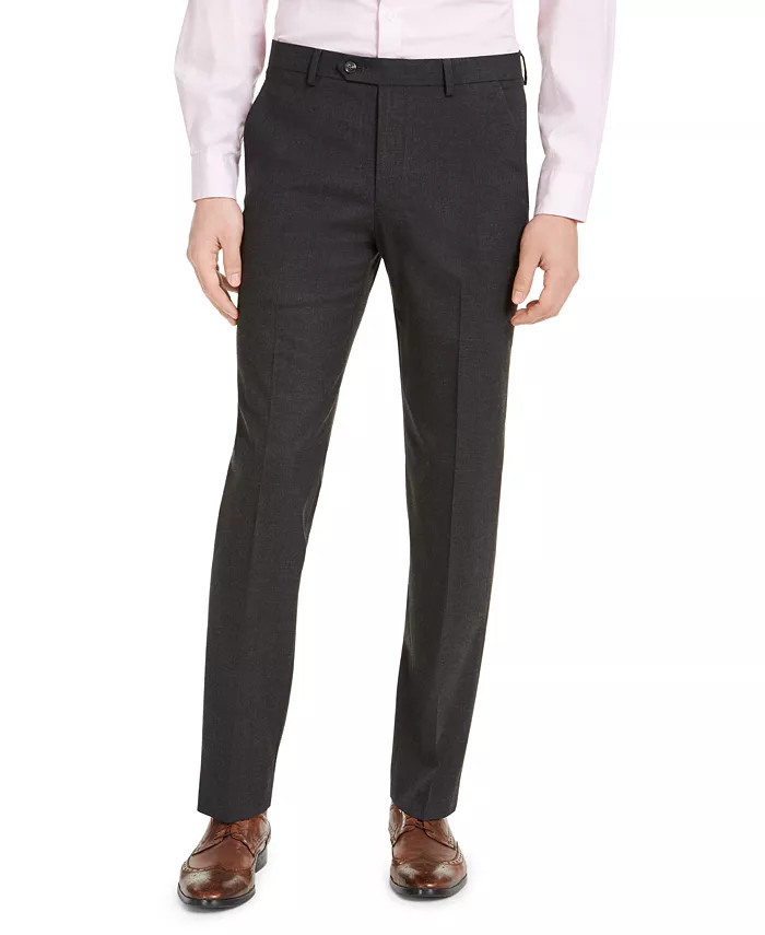 Men's Slim-Fit Stretch Solid Suit Pants, Created for Macy's | Macys (US)