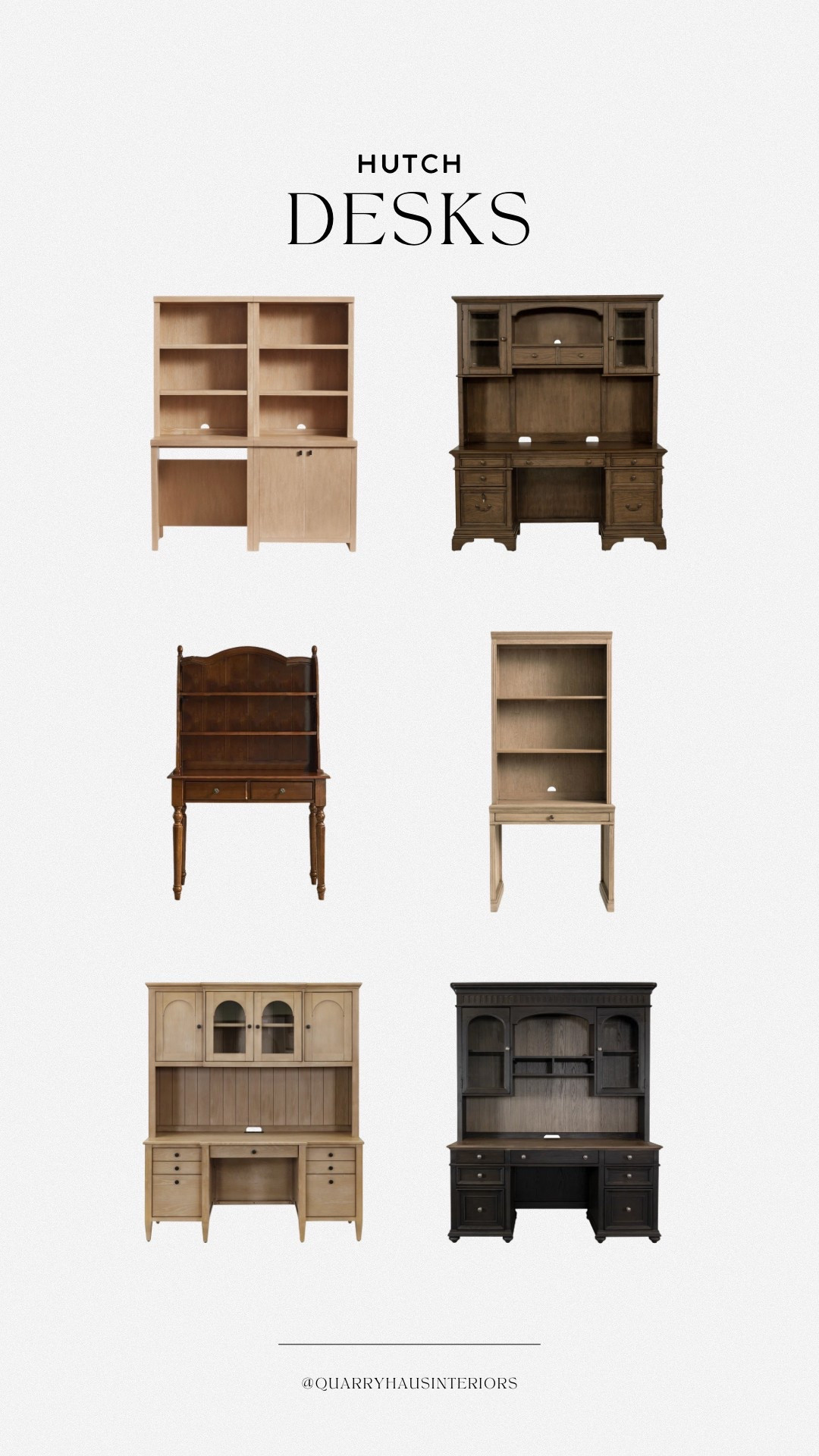 Quality hutch desks for extra storage and character 🤎

Home office work space furniture desk 

#LTKHome