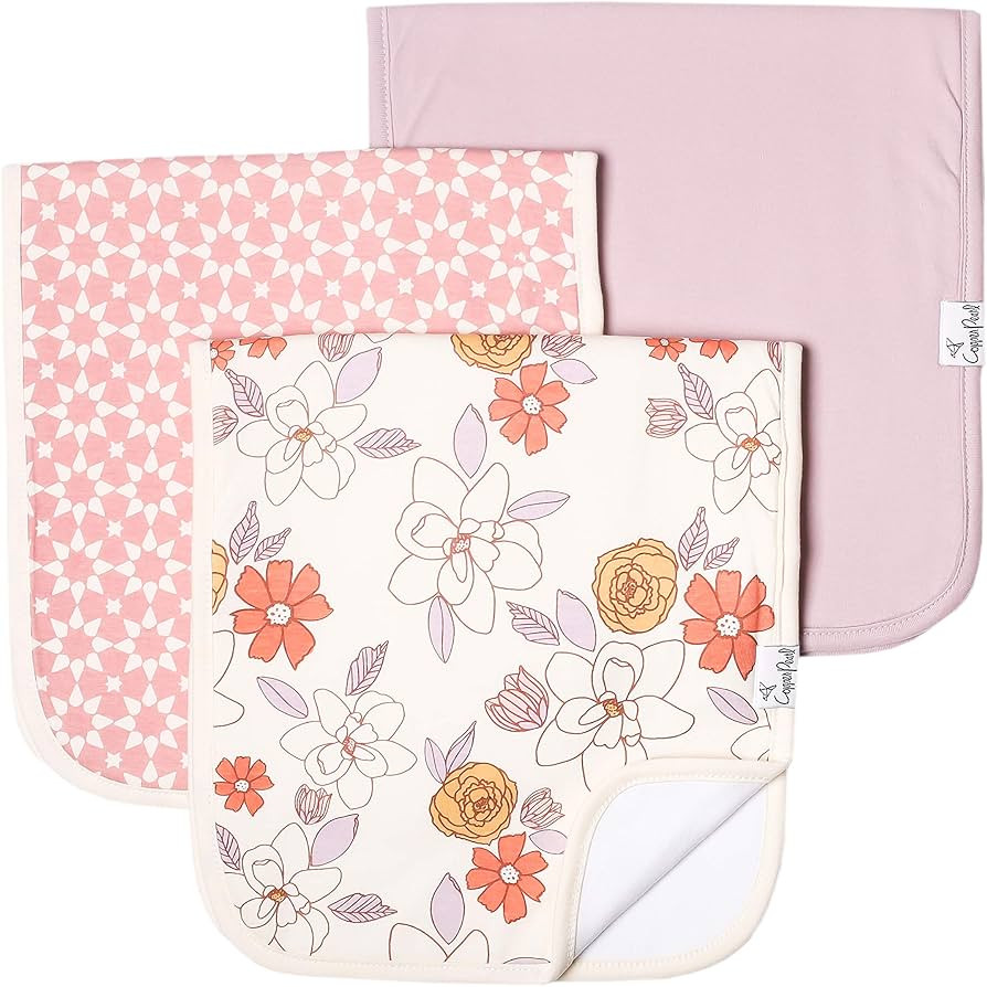 Copper Pearl Premium Baby Burp Cloths - 3-Pack Large Cotton Burp Cloths, Extra Soft Spit Up Rags ... | Amazon (US)