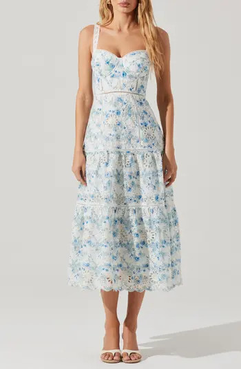ASTR the Label Pellagia Eyelet Embroidery A-Line Dress | Nordstrom | Nordstrom