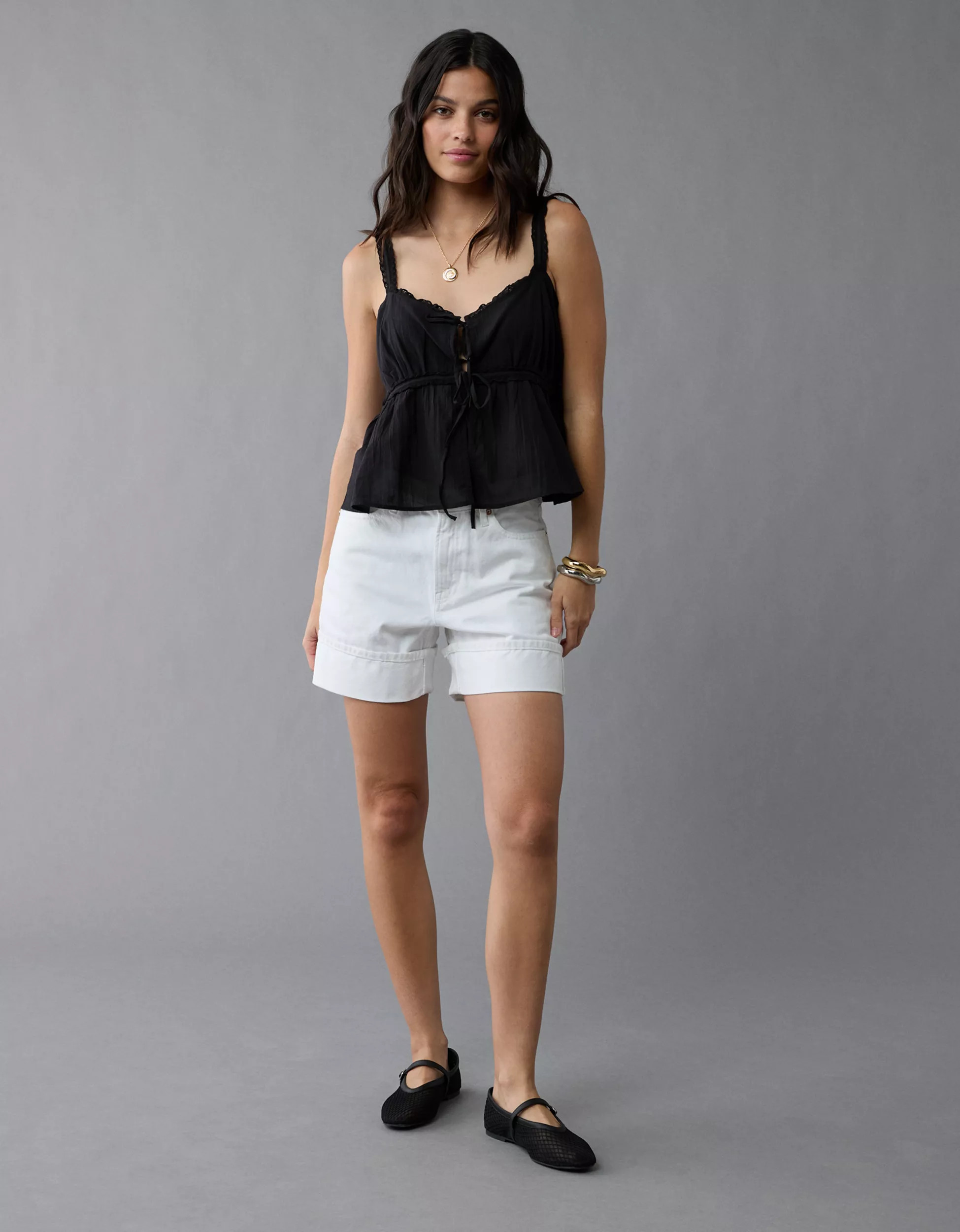 AE Strigid Super High-Waisted 6" Relaxed Denim Short | American Eagle Outfitters (US & CA)