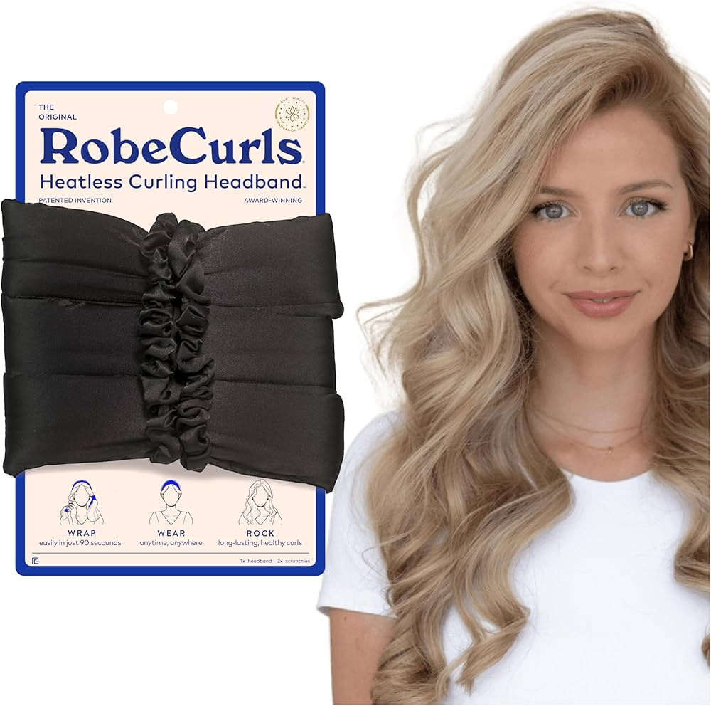 RobeCurls Heatless Hair Curler Set - Satin Curling Headband for Natural, No-Heat Curls - Sleep in... | Amazon (US)