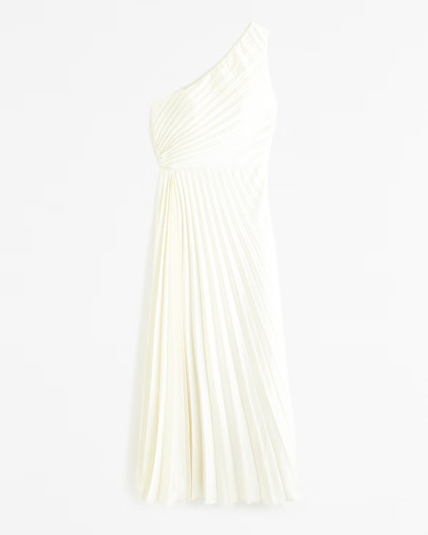 Women's The A&F Giselle Pleated One-Shoulder Maxi Dress | Women's The A&F Wedding Shop | Abercrom... | Abercrombie & Fitch (US)