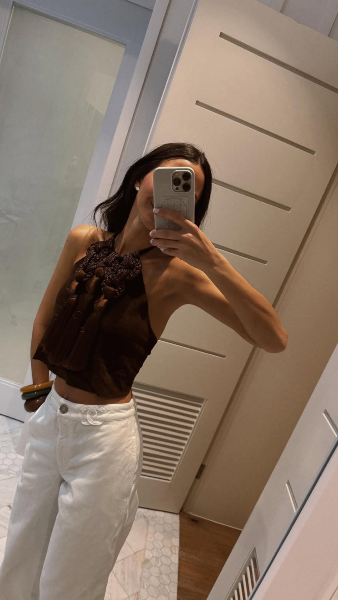 First outfit of vacation! My jeans are Chanel but linked similar