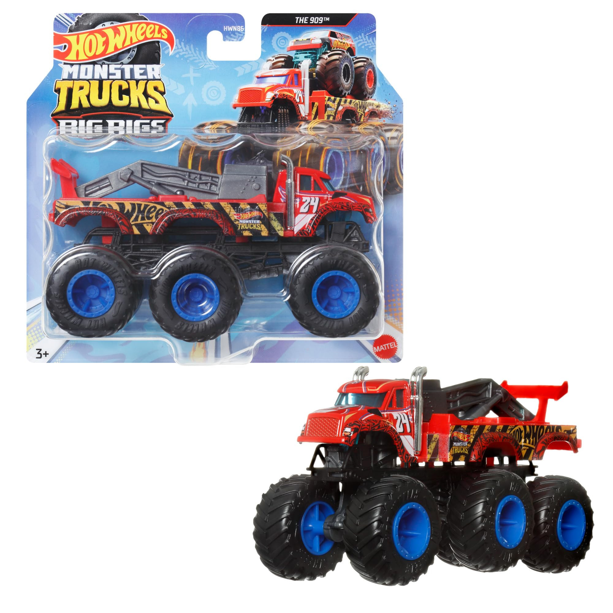 Hot Wheels Monster Trucks Big Rigs, 1:64 Scale Toy Truck with 6 Wheels, Haul or Tow Other Vehicle... | Amazon (CA)