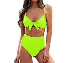 Blooming Jelly Womens High Waisted Bikini Set Tie Knot High Rise Two Piece Swimsuits Bathing Suit... | Amazon (US)