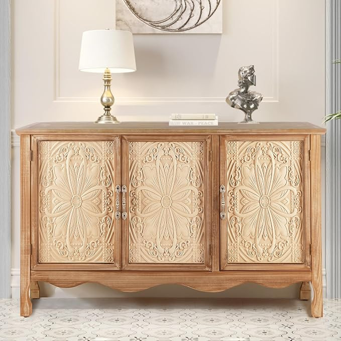 RoyalCraft Farmhouse Sideboard Buffet Cabinet with Storage, 49" Solid Wood Credenza Buffet Table ... | Amazon (US)