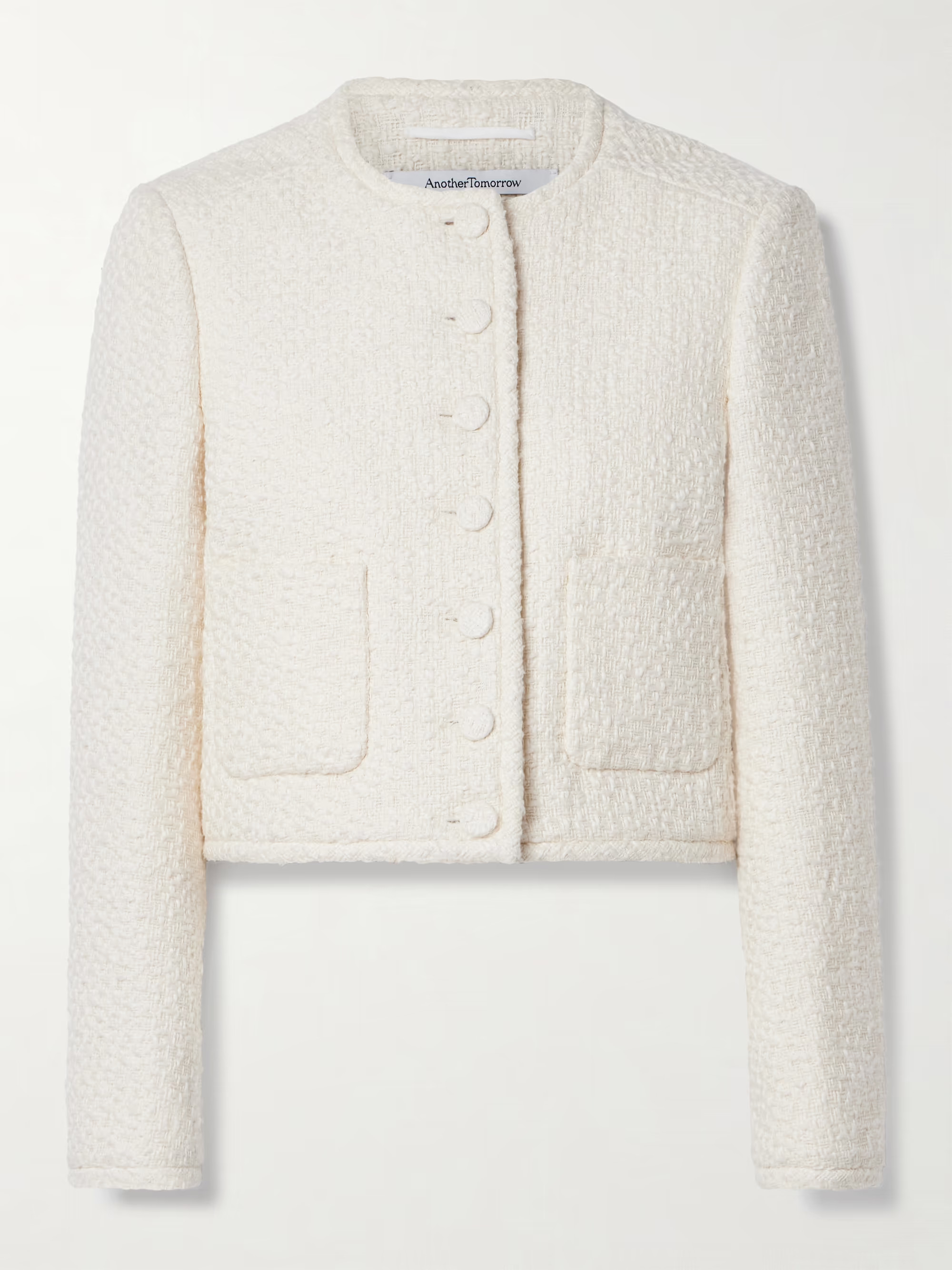 + NET SUSTAIN cropped organic cotton-tweed jacket | NET-A-PORTER (US)