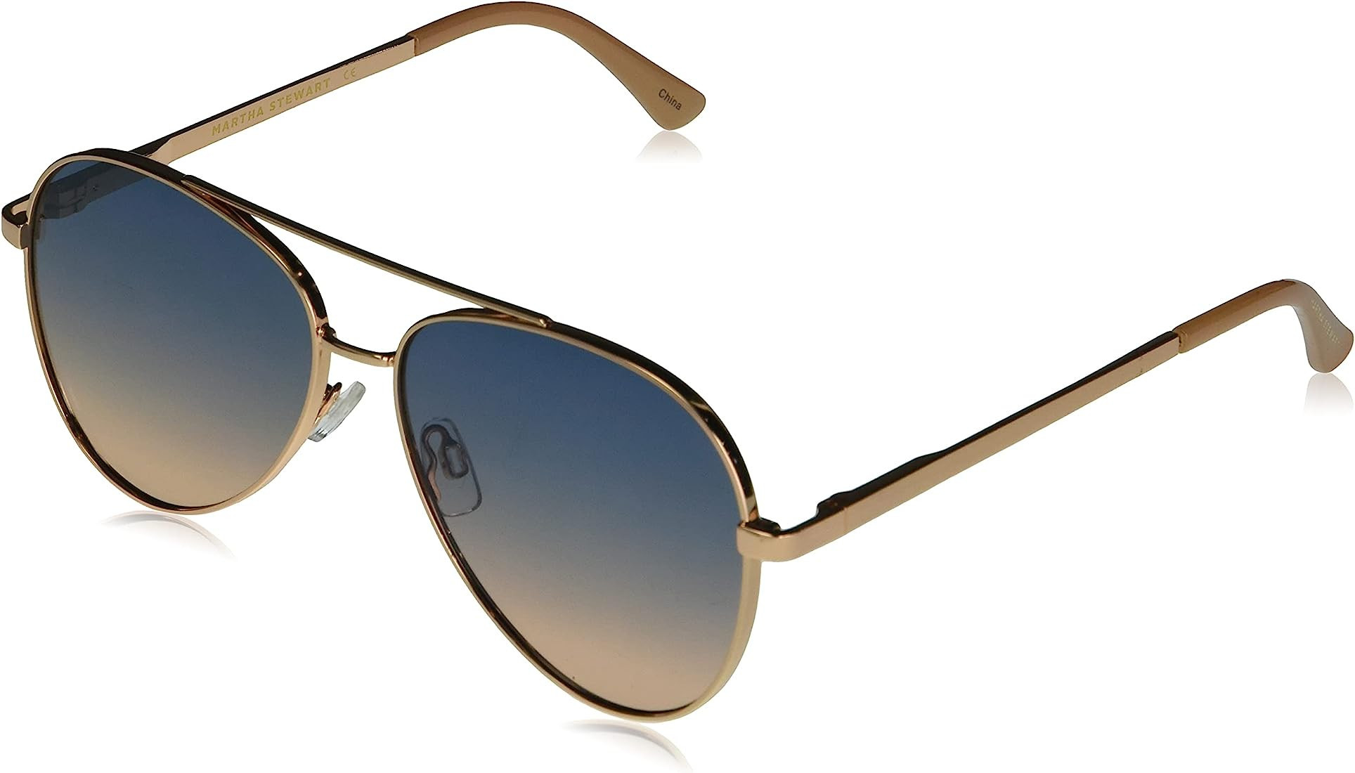 MARTHA STEWART Ms115 Cool Metal Uv Protective Women's Aviator Sunglasses. Timeless Gifts for Her,... | Amazon (US)