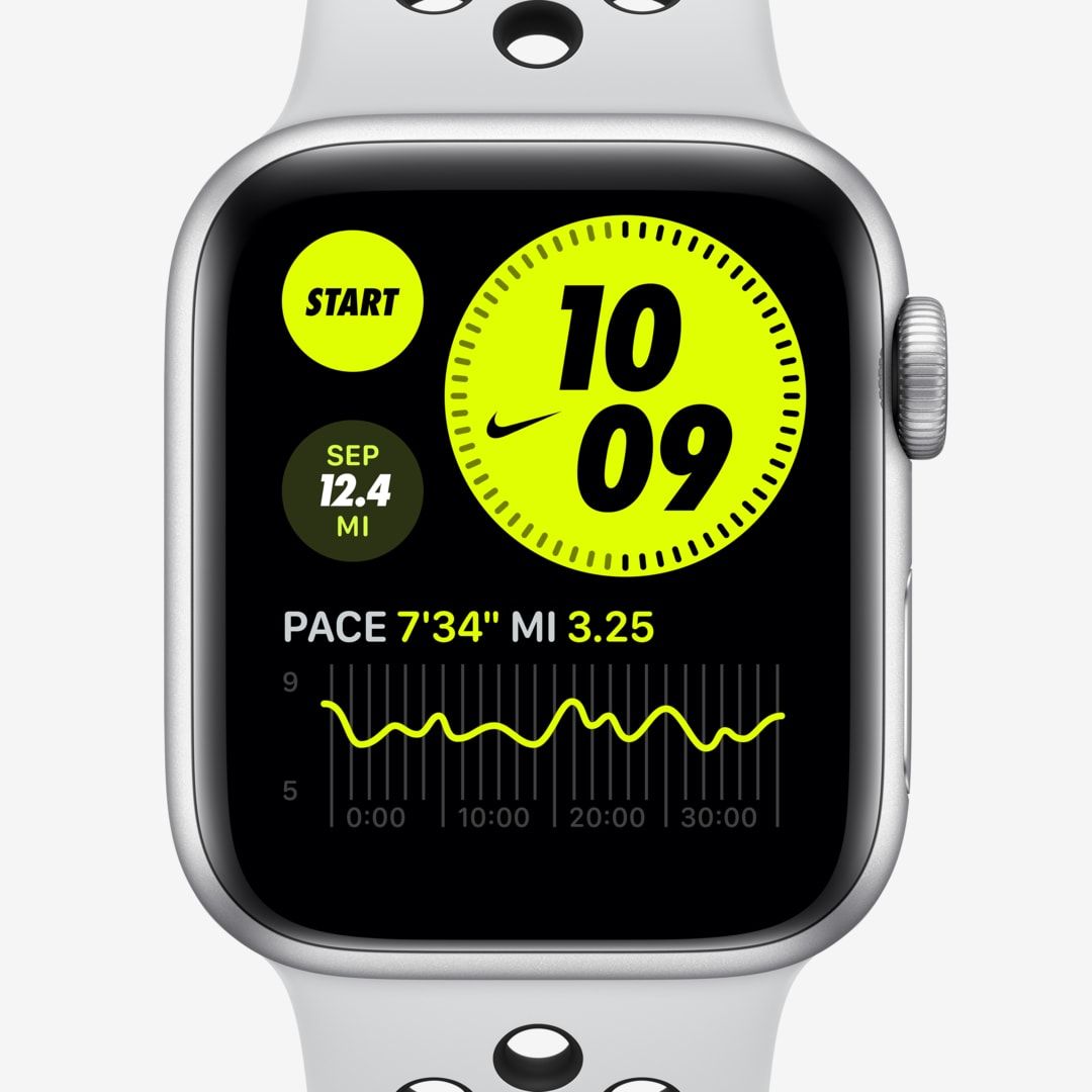 Apple Watch Nike SE (GPS + Cellular) with Nike Sport Band 44mm Silver Aluminum Case (Silver) | Nike (US)