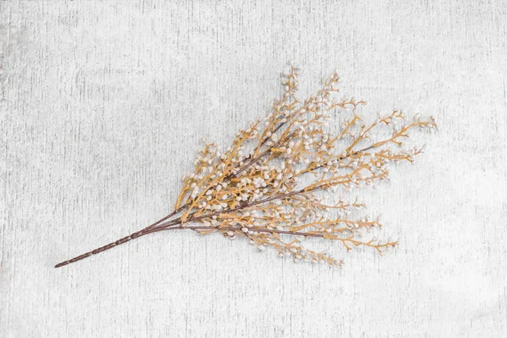 1/2/3/6/12 pcs 18" Rustic Autumn Beige White Holiday Berry Stem Spray Bush Branch, Artificial Fal... | Etsy (US)
