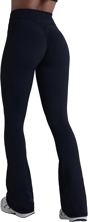 Sunzel Hidden Butt Lifting Scrunch Flare Leggings for Women with Pockets No Front Seam Tummy Cont... | Amazon (US)