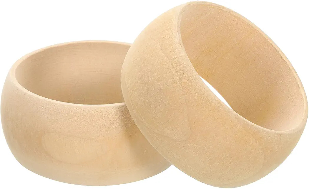 uxcell Wooden Bangle Bracelet, 4Pcs 83mm - Log Retro Macrame Ring, Unfinished Smooth Wood Circle,... | Amazon (US)