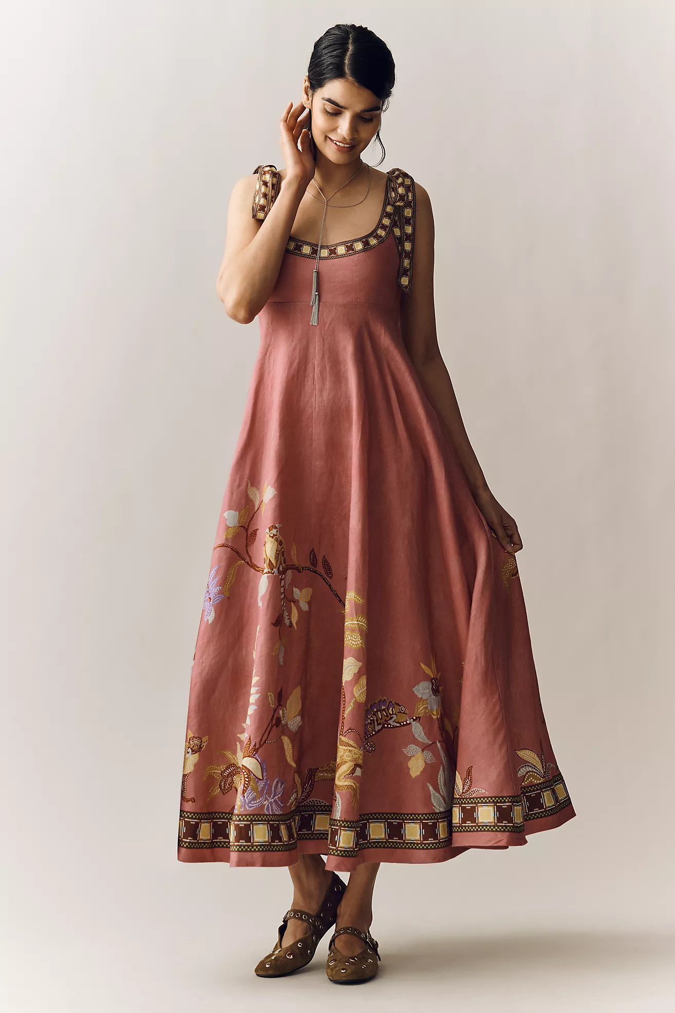 ALÉMAIS Zuri Linen Ballet Midi Sundress | Anthropologie (US)