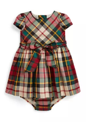 Ralph Lauren Childrenswear Baby Girls Plaid Twill Dress & Bloomer | Belk