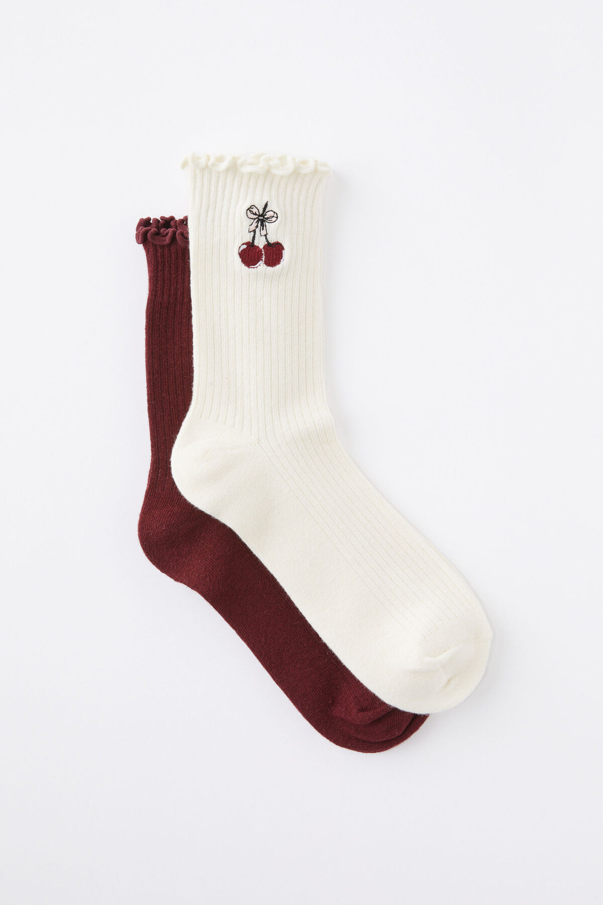 The Perfect Pair Frill Rib Crew Sock 2Pk | Cotton On (US)