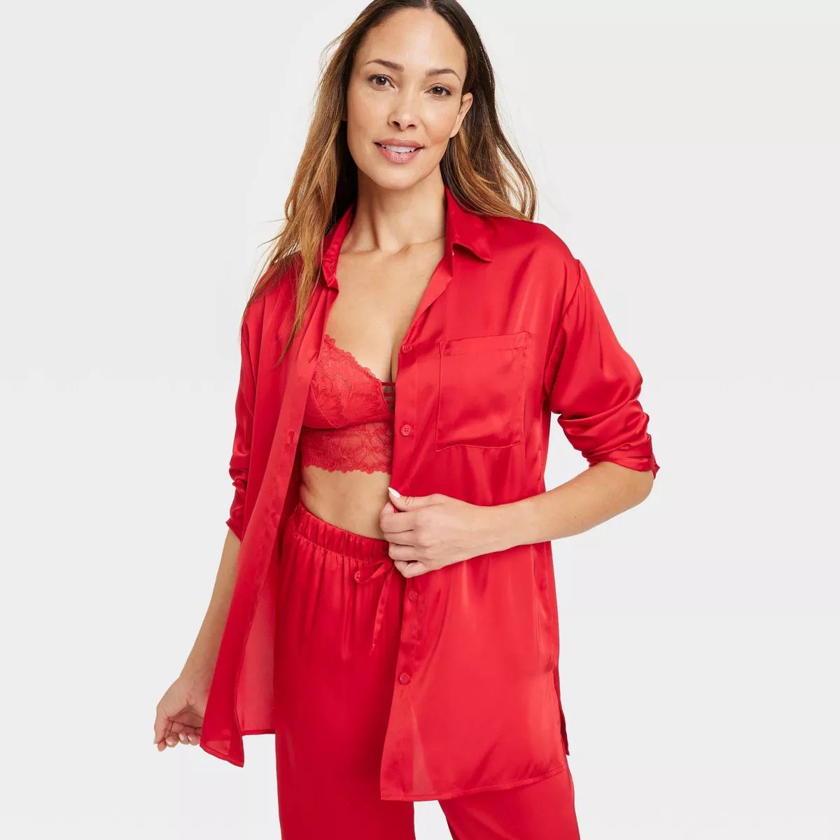 Women's Satin Long Sleeve Shirt - Stars Above™ | Target