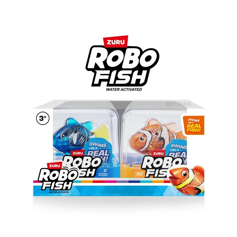 Robo Alive Robo Fish Robotic Swimming Turtle (Orange + Blue) by ZURU Water Activated, Comes with ... | Walmart (US)