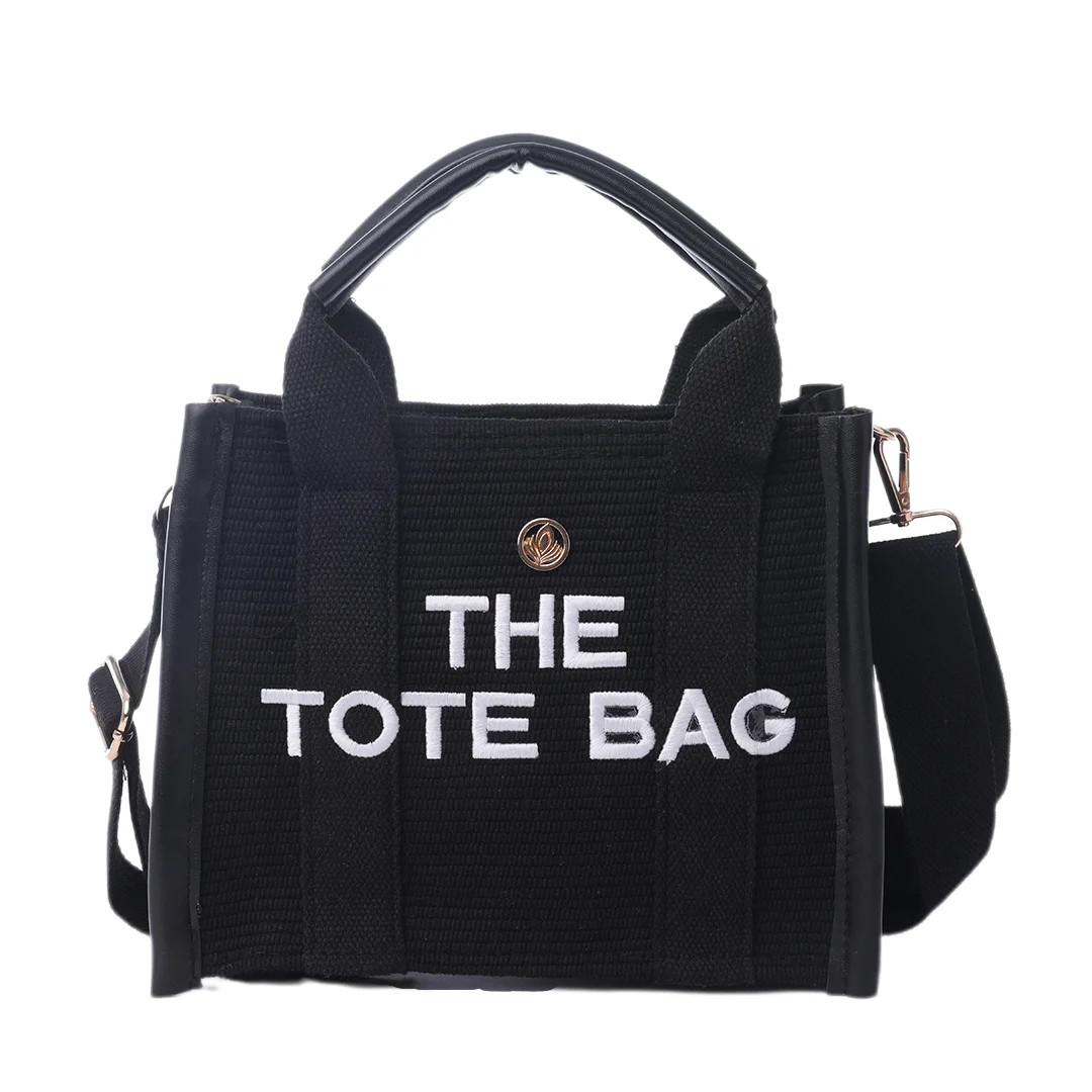 VIA FIORE Black Canvas Tote Bag with Black Trim | Walmart (US)