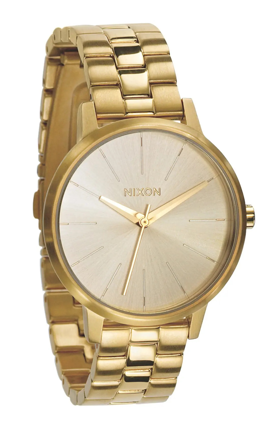 Nixon 'The Kensington' Round Bracelet Watch, 37mm in All Gold at Nordstrom | Nordstrom