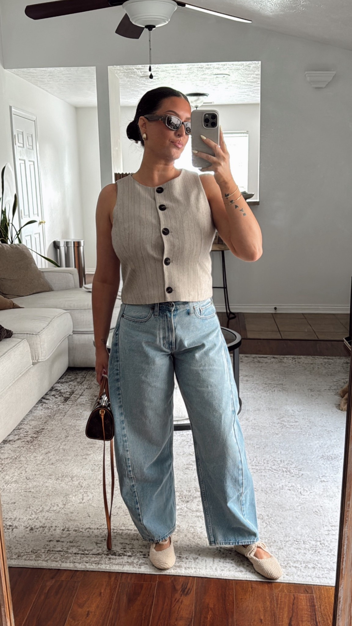 Shoes and vest are from Zara in store! Linked several different Amazon options for you for both 🫶🏼 // I’m 5’2 and got the jeans in short  

#LTKMidsize #LTKStyleTip #LTKFindsUnder50