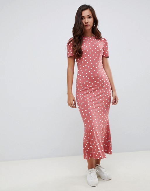 ASOS DESIGN city maxi tea dress in polka dot | ASOS US