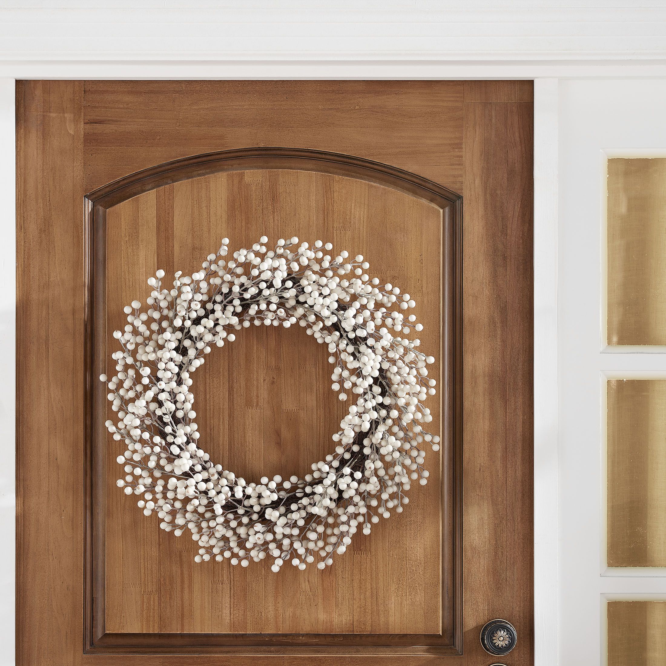 Unlit White Ilex Berry Wreath, 24 in, by Holiday Time | Walmart (US)