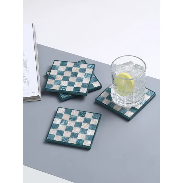 Resin Square 4 Piece Coaster Set | Wayfair North America