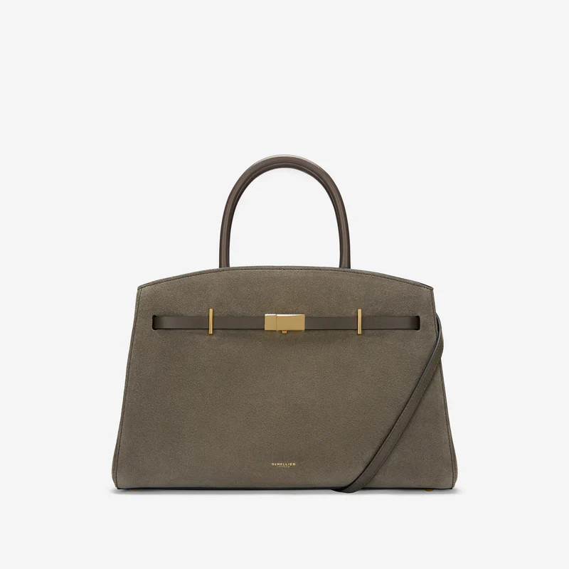 The Midi Hudson | Deep Olive Suede & Deep Olive Smooth | DeMellier | DeMellier