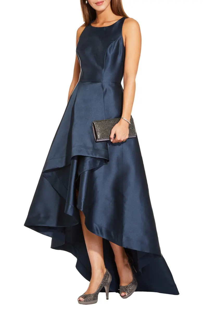 Mikado High/Low Sleeveless Gown | Nordstrom