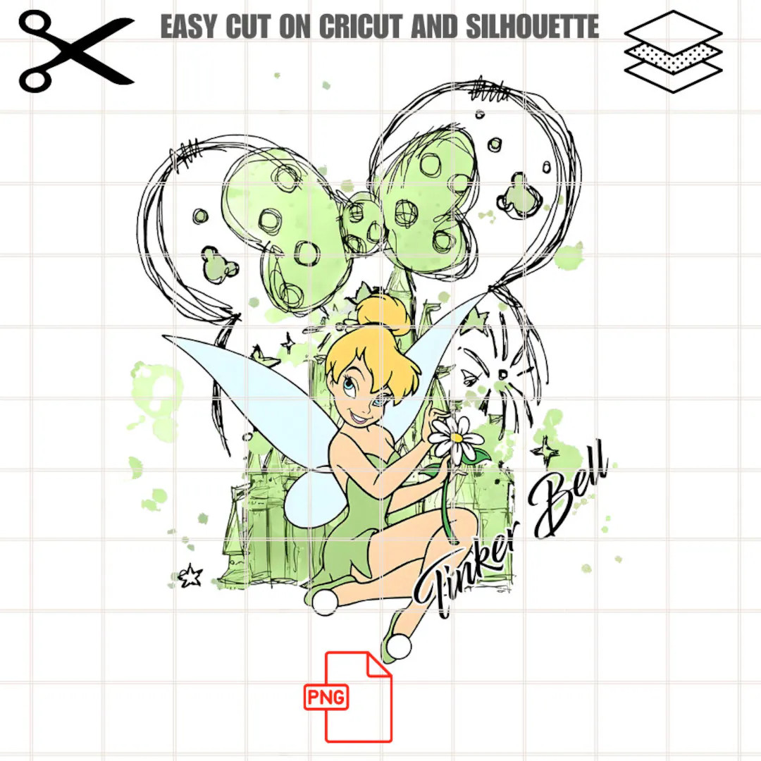 Retro Tinker Bell Minnie Castle PNG - Etsy | Etsy (US)