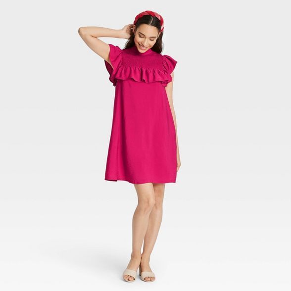 Women's Sleeveless Ruffle Yoke Dress - A New Day™ | Target