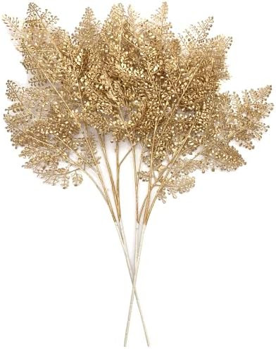 Artificial Golden Star Leaves Plants for Christmas Decoration Tall 30 Inch, Fake Apricot Plant Grass | Amazon (US)