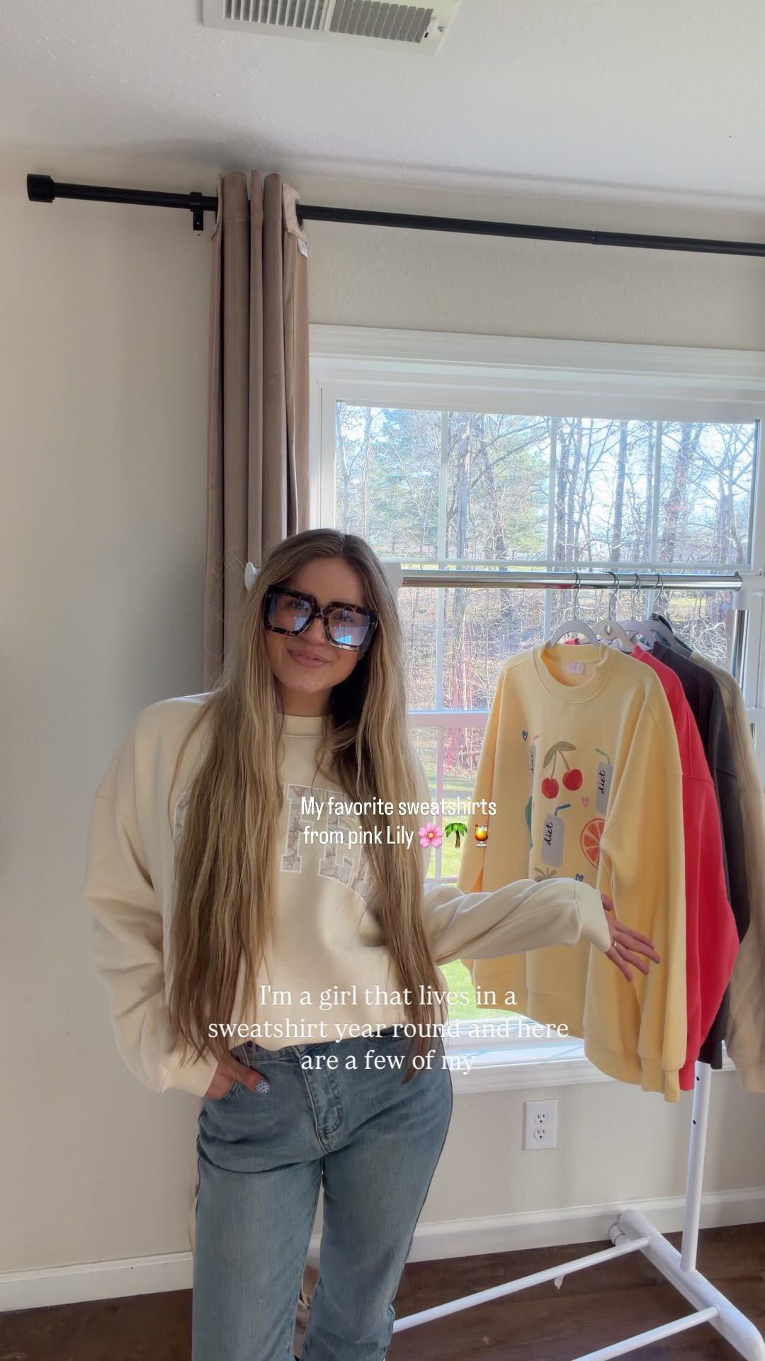 Pink Lily graphic favs!! I’m truly in a sweatshirt year round, even throw them on over swimsuits in summer when the sun goes down! So soft and tons of design s!!Their tees are so good too— in a M in all for a cozy fit!  #graphics #sweatshirts @pinklily 

#LTKSpringSale