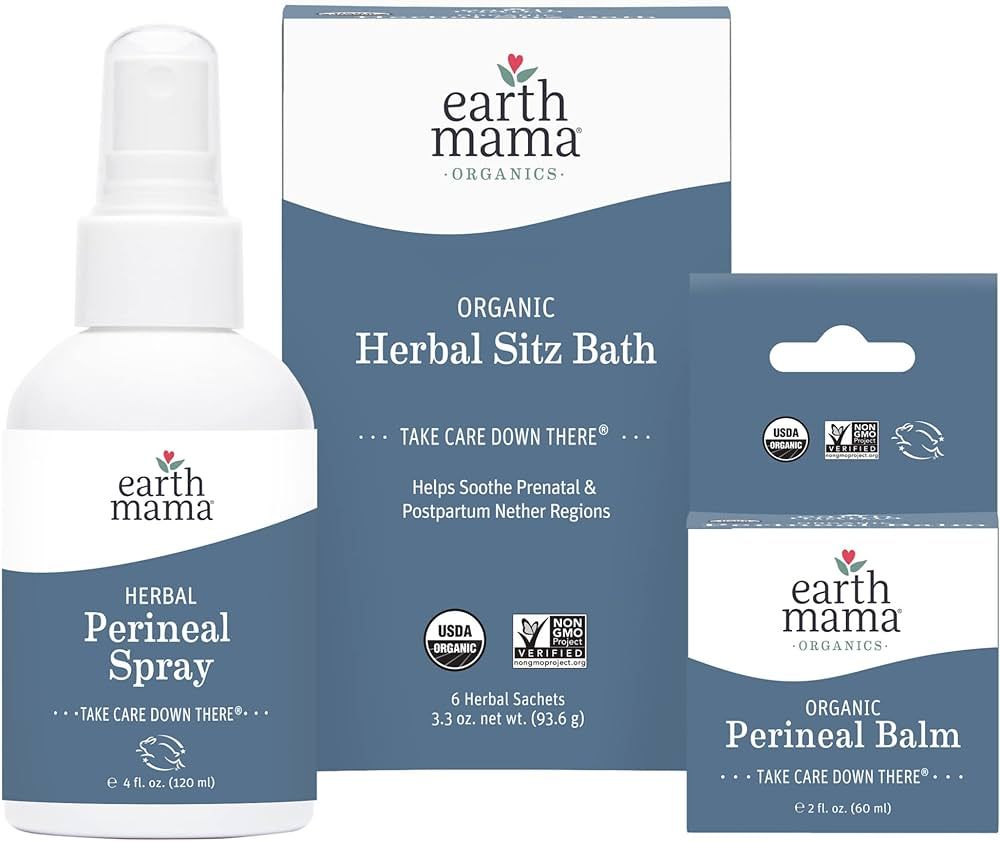 Earth Mama Postpartum Recovery Kit, Take Care Down There® Trifecta with Organic Perineal Balm, S... | Amazon (US)