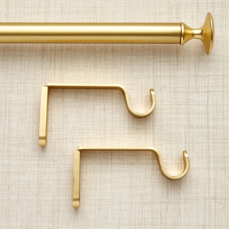 28-48" Single Gold Curtain Rod + Reviews | Crate & Kids | Crate & Barrel