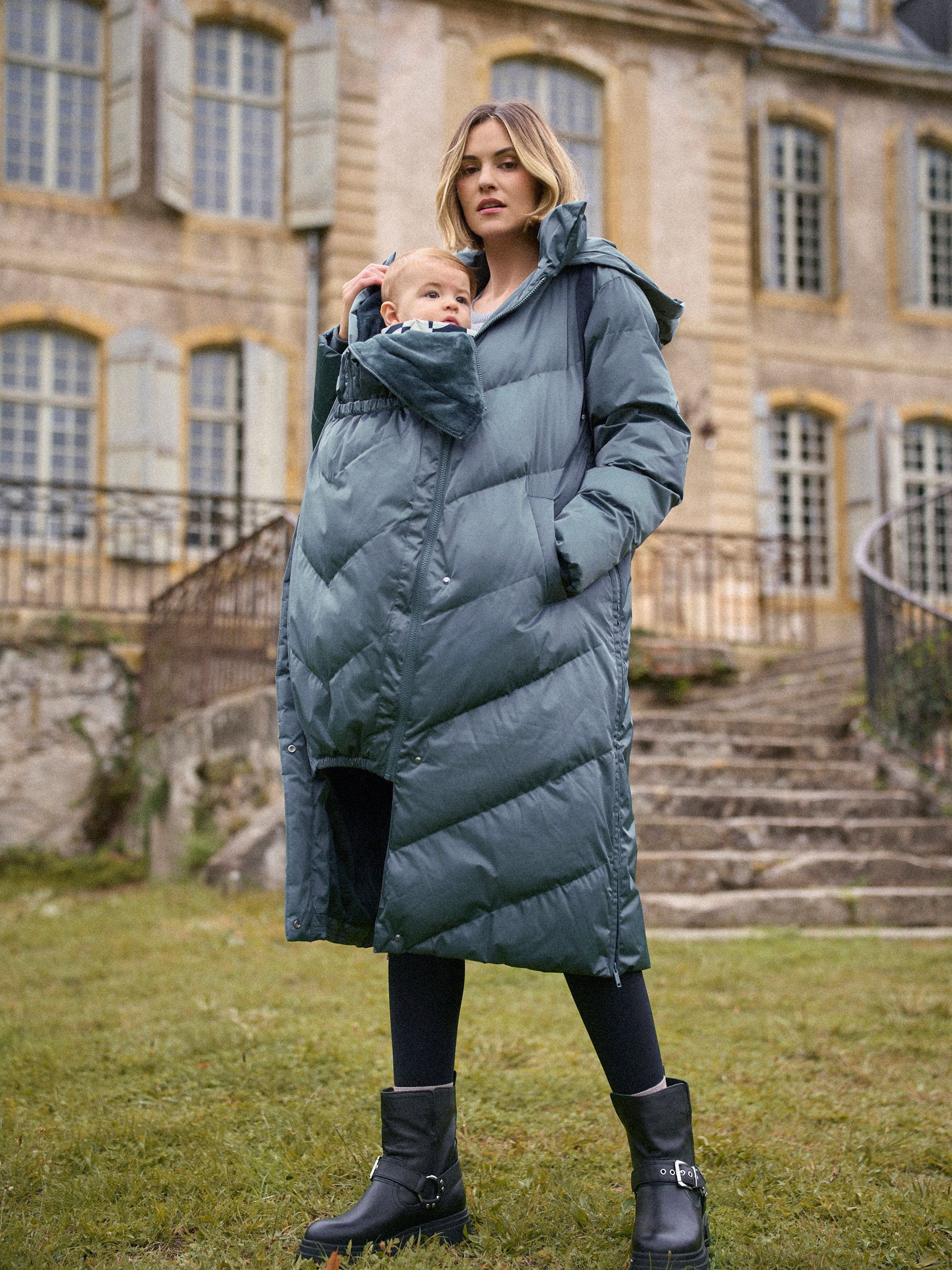 Seraphine Seraphine Pewter Long 3-In-1 Maternity & Babywearing Puffa Coat | Next US