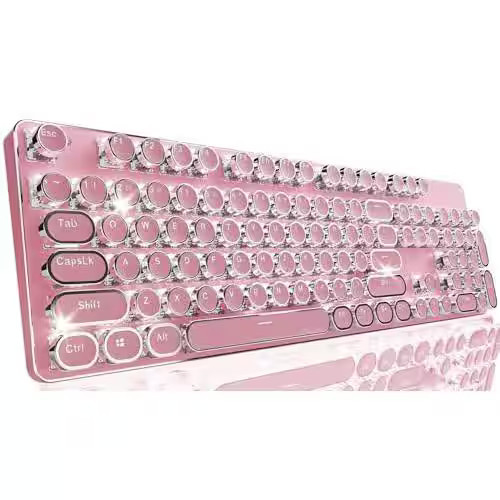 Reds Spade - Eweadn Tk950 Typewriter Mechanical Keyboards Aesthetic With Anti ghosting 2 wired Cute Keyboards Three Mode - Pink | Best Buy U.S.