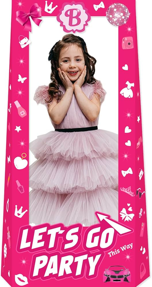 Hot Pink 4.5ft Tall Life Size Stand-in Cardboard Doll Photo Booth Props for Girls Birthday Party ... | Amazon (US)