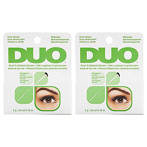 DUO Brush-On Lash Glue – Clear Strip Eyelash Adhesive with Vitamins A, C & E, Long Lasting Eyelash Glue, 0.18 oz, 2-Pack | Amazon (US)