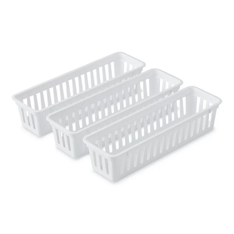 Mainstays Set of 3 Drawer Storage Narrow Utility Baskets, 10.3" x 3.1" x 2.4" | Walmart (US)