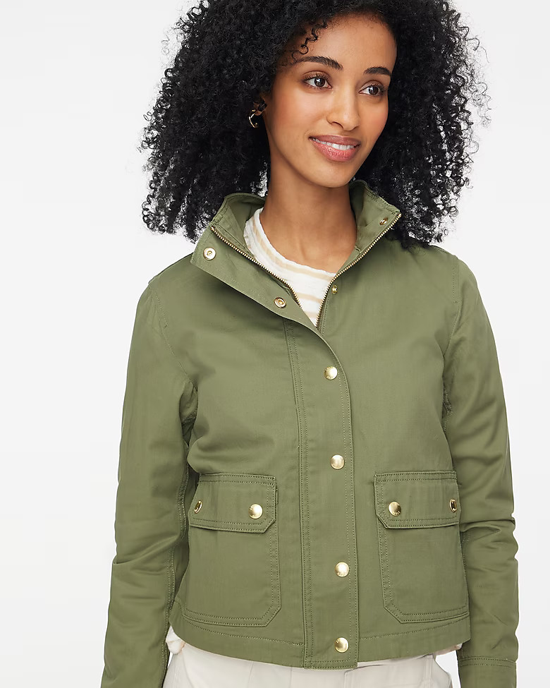 Petite twill utility jacket | J.Crew Factory