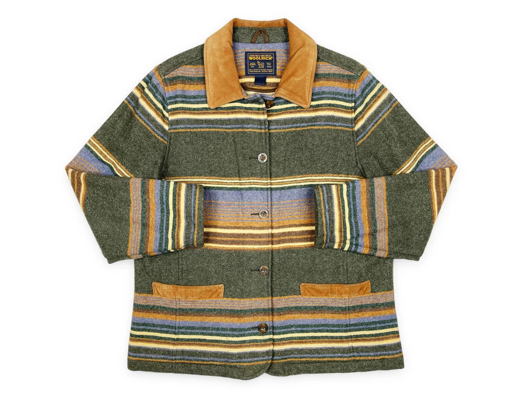 Vintage Woolrich Jacket 90s Women's Coat Wool Striped R3 | Etsy (US)