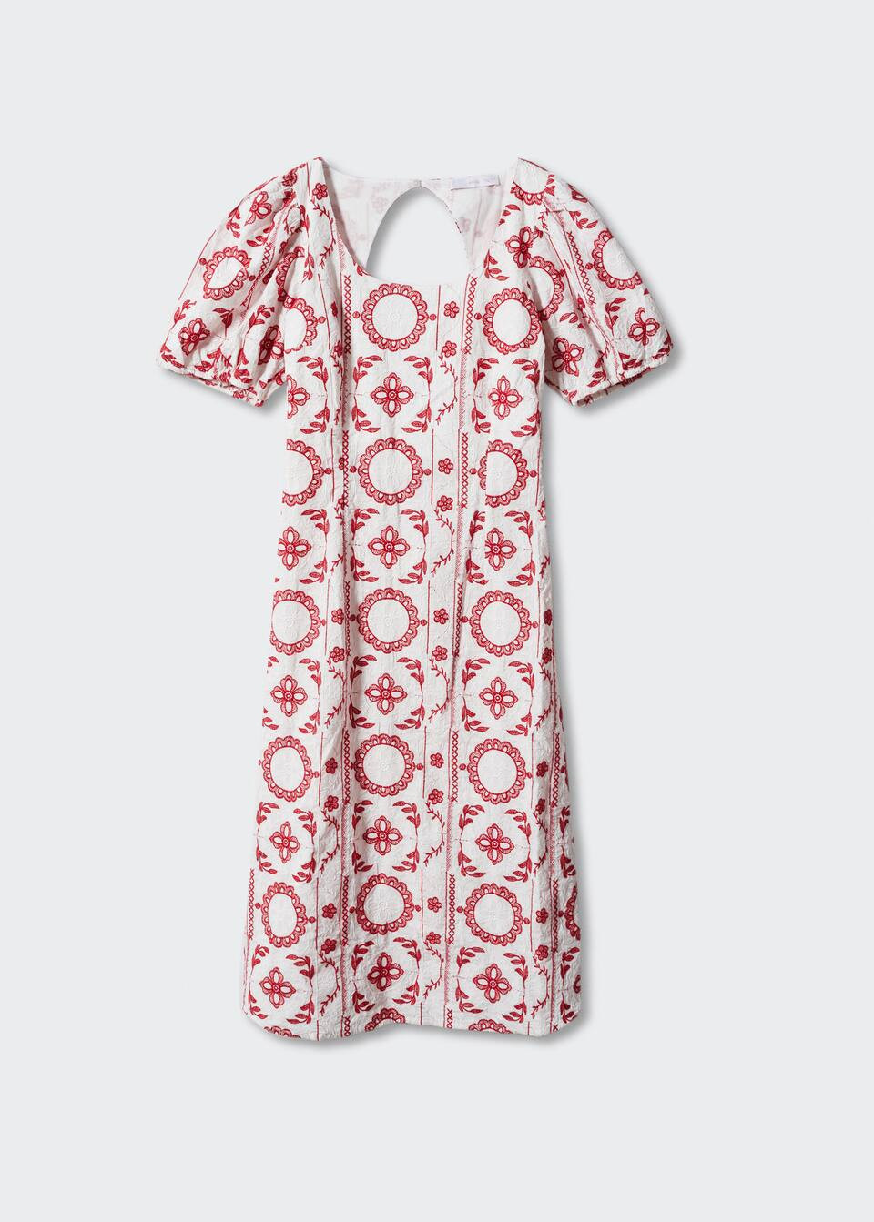 Embroidered cotton dress | MANGO (US)