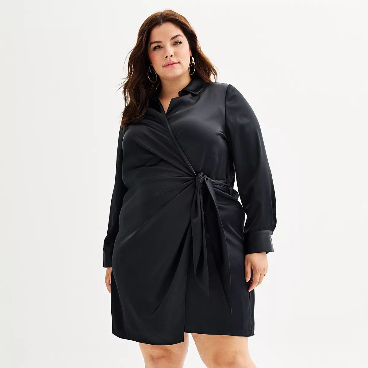 Plus Size INTEMPO™ Long Sleeve Wrap Mini Dress | Kohl's