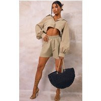 Sage Khaki Woven A Line Shorts | PrettyLittleThing CAN